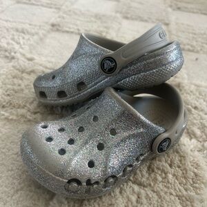 Crocs Glitter Toddler size 9 minor wear in front